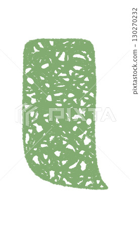 Fluid green chalk speech balloon with a scribble texture forms a rectangle textbox. Graphic element frames quote and message, adding comment and chat for abstract communication or discussion. 130270232