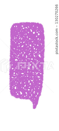 Chalk sketch organic speech balloon with rectangle textbox shape. Rough talk bubble and chat icon form for message design, purple color, abstract grunge texture, editable blank element. 130270266
