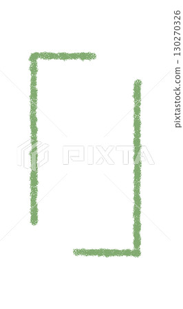 Green chalk border in a hand drawn corner frame style with sketch outline and subtle decoration element. Chalk and graphic accents create a natural outline feel, perfect as creative frame. 130270326