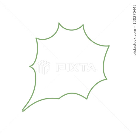 Fluid wavy speech bubble outline in hand drawn style. Round chat box for message or comment, perfect as conversation or quote graphic. Green outline element for creative communication design. 130270445