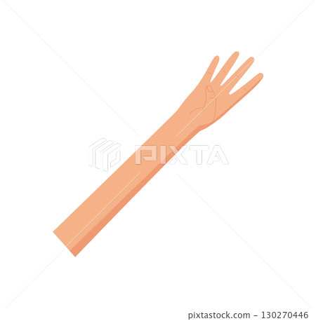 Flat bare hand gesture with four fingers extended. Light skin tone human hand with palm visible, showing number four. Isolated vector style, ideal for counting education or graphic use. Flat bare hand gesture with four fingers extended. Light skin tone human hand with palm visible, showing number four. Isolated vector style, ideal for counting education or graphic use. 130270446