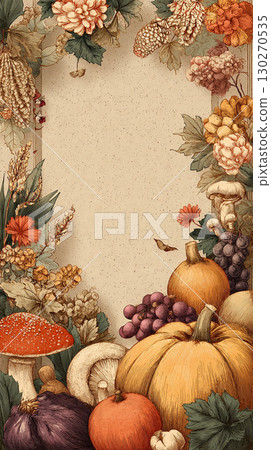 秋天的味道框架背景秋天的收穫和花朵框架背景 130270535