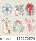 Christmas simple illustration set 130270579