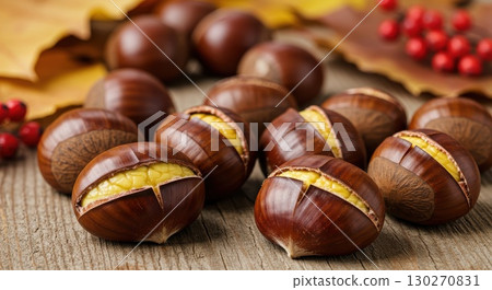 Delicious looking chestnuts 130270831