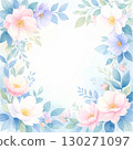 粉彩花卉和葉子水彩畫框 130271097