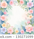粉彩花卉和葉子水彩畫框 130271099