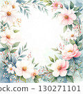 粉彩花卉和葉子水彩畫框 130271101