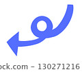 Illustration of a blue twisted arrow without a main line 130271216