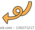 Orange twisted arrow illustration 130271217