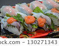 Delicious squid and cod roe sushi 130271343