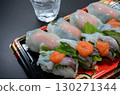 Delicious squid and cod roe sushi 130271344