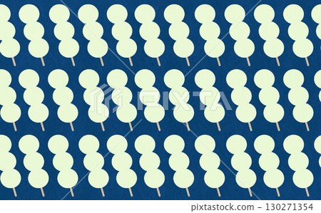 一排白色餃子圖案（海軍藍） 130271354