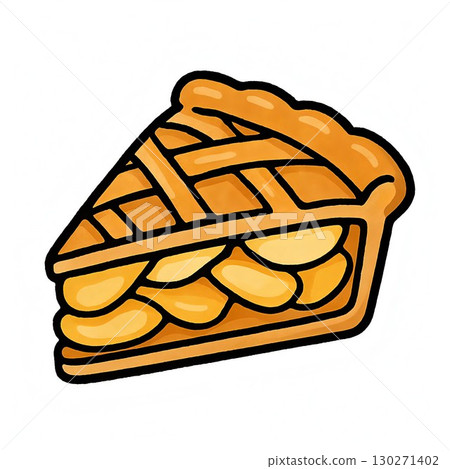 Hand-drawn apple pie icon illustration 130271402