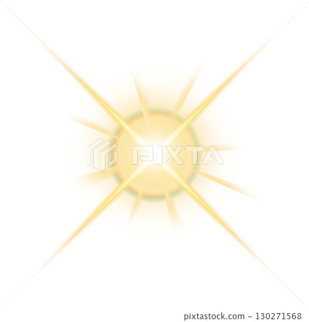 透明背景上的黃色徑向光耀斑效果 130271568