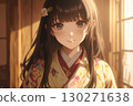 日式房間裡的美麗女孩 130271638