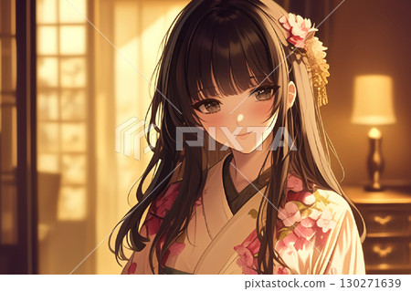 Beautiful woman in a Japanese-style room 130271639