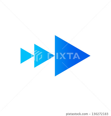 Blue gradient triangle arrow icon on transparent background Blue gradient triangle arrow icon on transparent background 130272183