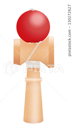 Watercolor illustration of a kendama 130272627