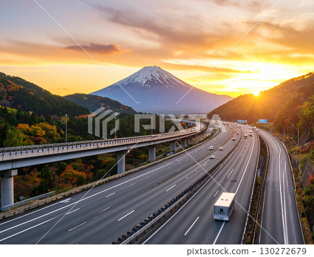 Mount Fuji Autonomous Driving Generative AI Background 130272679