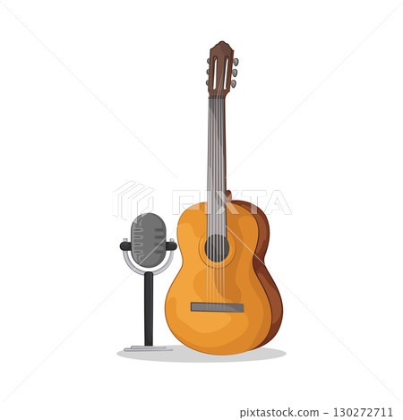 Illustration of Guitar And Microphone 130272711