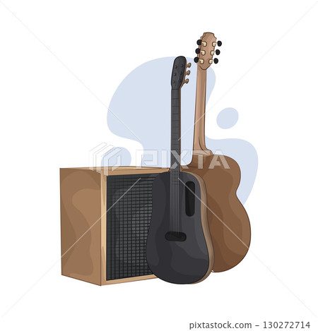 Illustration of Two Guitars 130272714