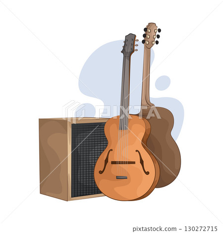Illustration of Two Guitars 130272715