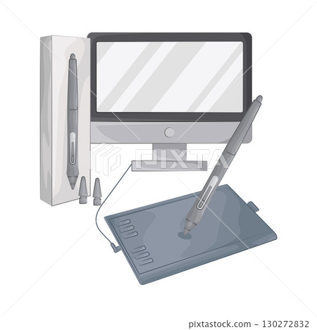 Illustration of Pen Tablet 130272832