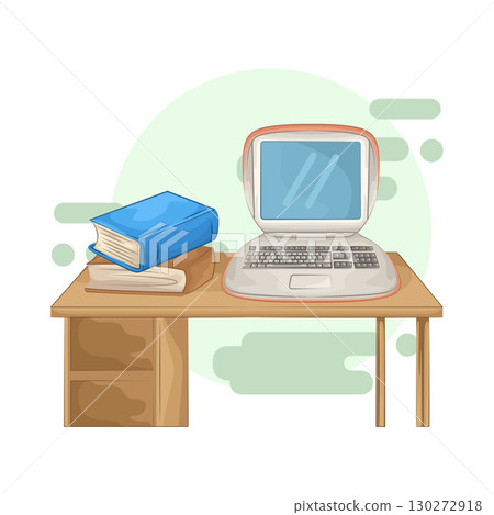 Illustration of Laptop on the table 130272918