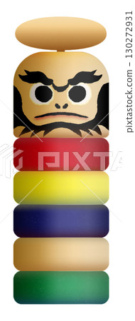 Three-dimensional illustration of Daruma Otoshi Three-dimensional illustration of Daruma Otoshi 130272931