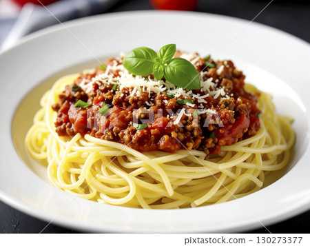Spaghetti with meat sauce - AI-generated image 130273377