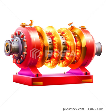 Colorful Rotating Electric Generator with Dynamic Energy Pulses and Bright Components 130273404