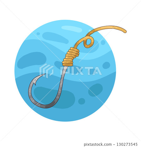 illustration of fishing hook illustration of fishing hook 130273545