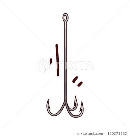 illustration of triple fishing hook illustration of triple fishing hook 130273562