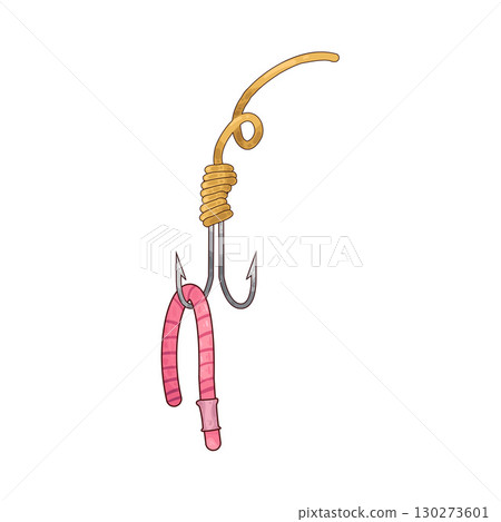 illustration of worm on a hook illustration of worm on a hook 130273601