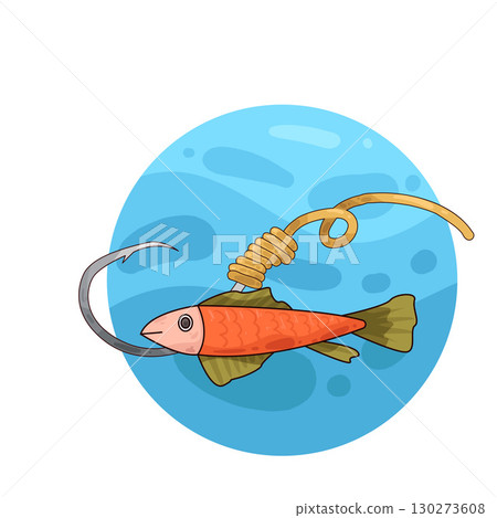 illustration of fishing hook with lure illustration of fishing hook with lure 130273608