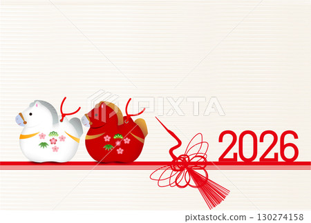 Horse New Year's card zodiac background 130274158