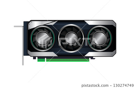 Graphics card GPU vector illustration isolated on white background. Graphics card GPU vector illustration isolated on white background. 130274749