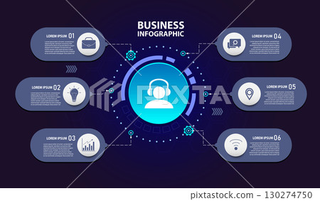Business data visualization. Process chart. Abstract elements of graph, diagram with steps, options, parts or processes. vector business template for presentation. Business data visualization. Process chart. Abstract elements of graph, diagram with steps, options, parts or processes. vector business template for presentation. 130274750