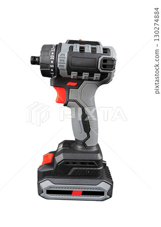 Cordless drill isolated on white background. 130274884