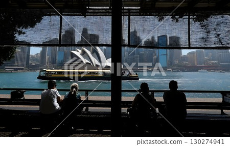 Sydney Harbour View from a Covered Seating Area 130274941