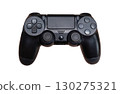 Black gaming controller bluetooth joystick isolated on white background. 130275321