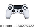 White gaming controller bluetooth joystick isolated on white background. 130275322