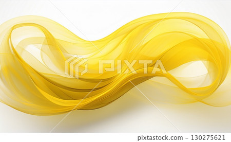 Transparent yellow wind effect material drawn on a white background 130275621