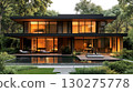 Modern beautiful Exterior design 2 story house dark grey color and stone material with swimming pool and beautiful garden landscape design elevation design 130275778