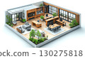 Isometric Office planning design space and small room executive Interior design concept 130275818