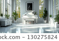 Classic grand piano in classical style room interior. Musical instrument grand approach interior design of music room 130275824