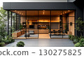 Modern Elegant Home Office design and meeting room executive Interior design concept with patio 130275825