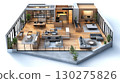 Isometric small Office planning design space Interior design concept 130275826