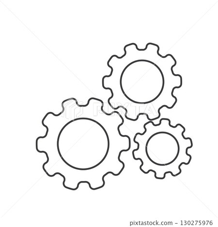 black line  gear icon vector element design template 130275976