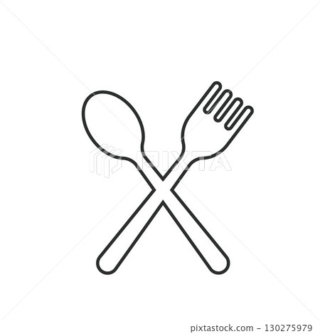 crossed fork spoon icon vector design template 130275979